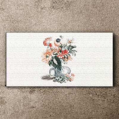 Tableau toile imprimée Bouquet de fleurs dans un vase