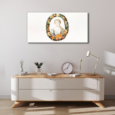 Tableau imprimé sur toile Portrait dans un cadre fleuri