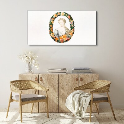 Tableau imprimé sur toile Portrait dans un cadre fleuri