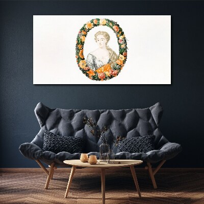 Tableau imprimé sur toile Portrait dans un cadre fleuri