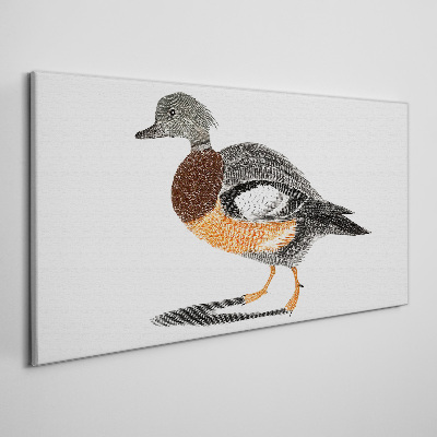 Tableau toile imprimée Canard au style graphique