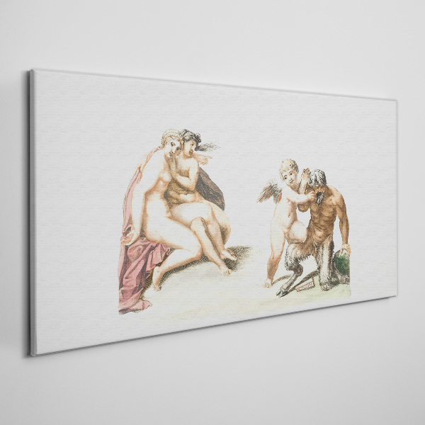 Tableau imprimé sur toile Une rencontre mythologique dans la lueur de l'amour