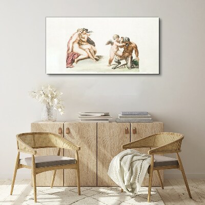 Tableau imprimé sur toile Une rencontre mythologique dans la lueur de l'amour