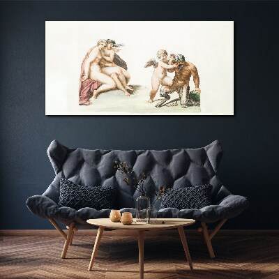 Tableau imprimé sur toile Une rencontre mythologique dans la lueur de l'amour