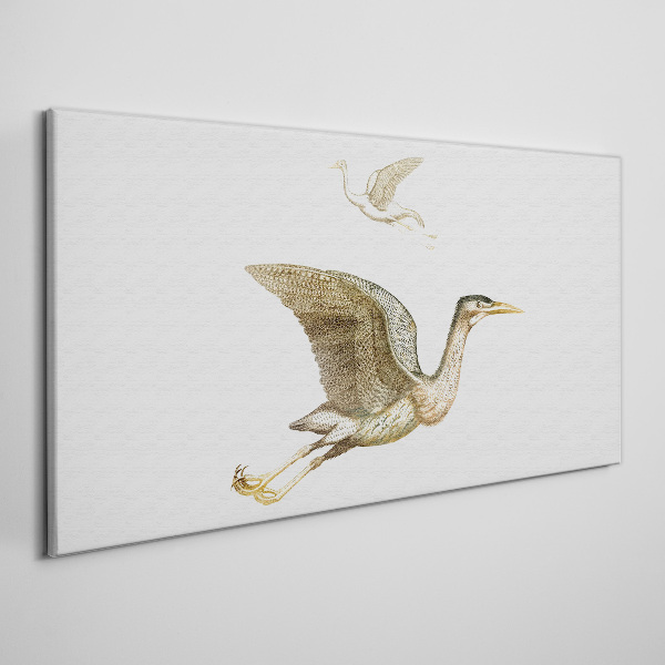 Tableau imprimé sur toile Le vol d'un oiseau au-dessus d'une eau calme