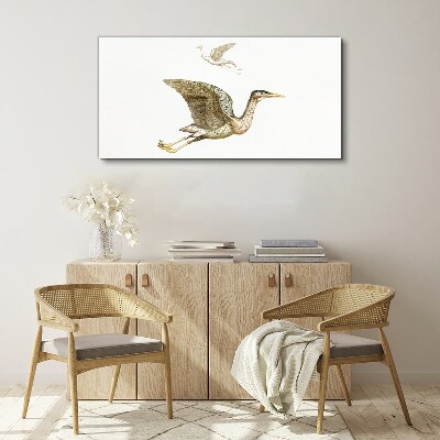 Tableau imprimé sur toile Le vol d'un oiseau au-dessus d'une eau calme