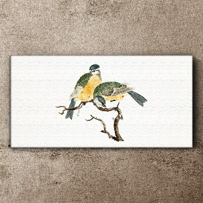 Tableau sur toile Amitiés ailées sur une branche