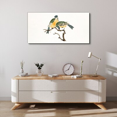 Tableau sur toile Amitiés ailées sur une branche