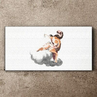 Tableau toile imprimée Ange sur un nuage
