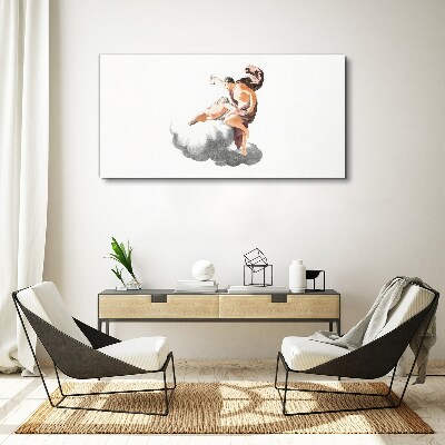 Tableau toile imprimée Ange sur un nuage