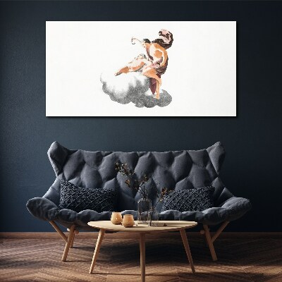 Tableau toile imprimée Ange sur un nuage