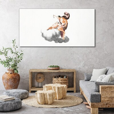 Tableau toile imprimée Ange sur un nuage