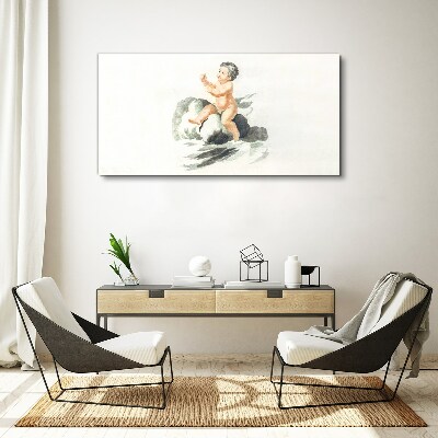 Tableau imprimé sur toile Joie enfantine sur un nuage