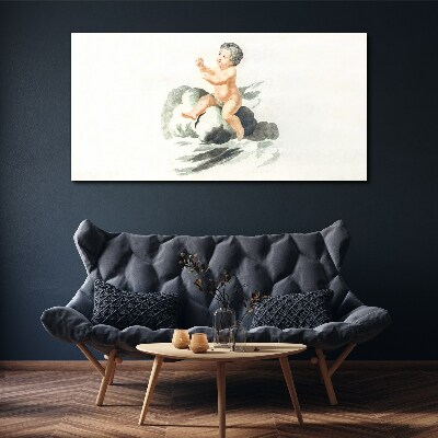 Tableau imprimé sur toile Joie enfantine sur un nuage