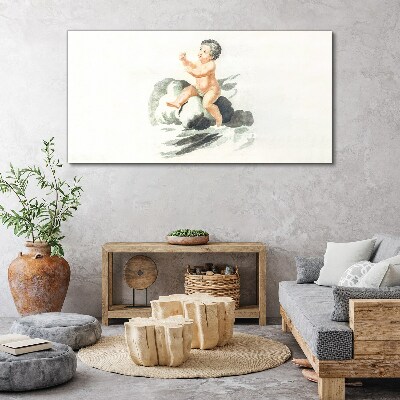 Tableau imprimé sur toile Joie enfantine sur un nuage