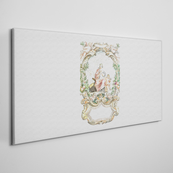 Tableau toile imprimée Une scène romantique dans un cadre décoratif