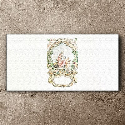 Tableau toile imprimée Une scène romantique dans un cadre décoratif