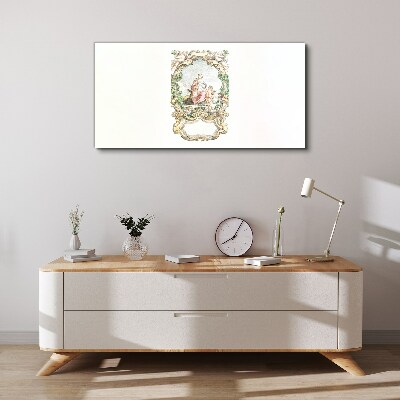 Tableau toile imprimée Une scène romantique dans un cadre décoratif