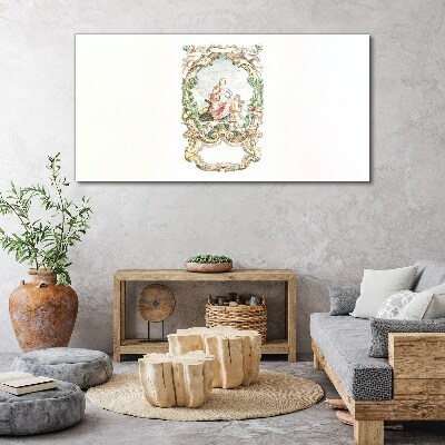 Tableau toile imprimée Une scène romantique dans un cadre décoratif