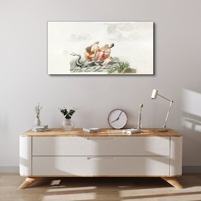 Tableau sur toile Scène mythique sur l'eau