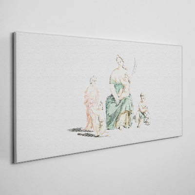 Tableau imprimé sur toile Une famille aux tons pastel