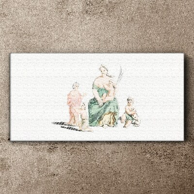 Tableau imprimé sur toile Une famille aux tons pastel