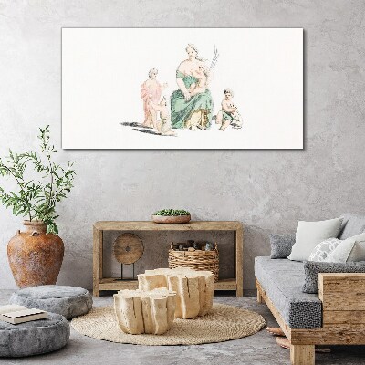 Tableau imprimé sur toile Une famille aux tons pastel