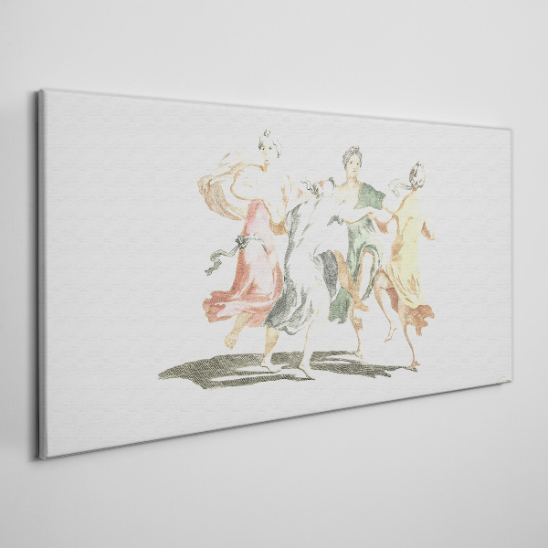 Tableau sur toile Figures dansantes aux couleurs pastel
