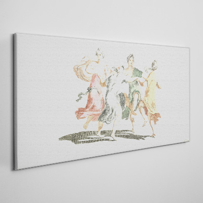 Tableau sur toile Figures dansantes aux couleurs pastel