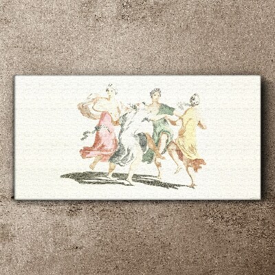 Tableau sur toile Figures dansantes aux couleurs pastel