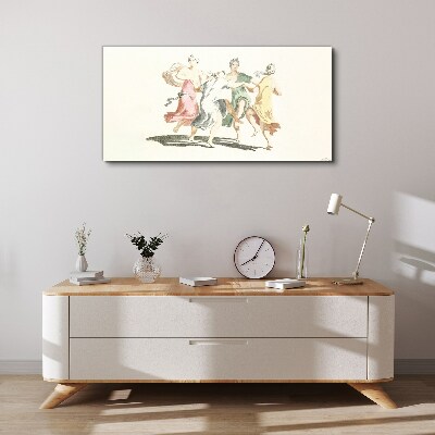 Tableau sur toile Figures dansantes aux couleurs pastel