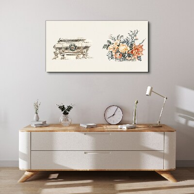 Tableau imprimé sur toile Nature morte avec un vase et des fleurs