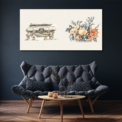 Tableau imprimé sur toile Nature morte avec un vase et des fleurs