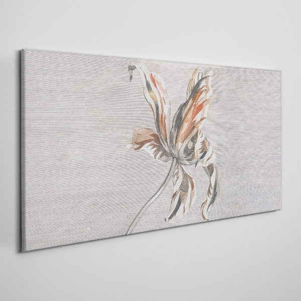 Tableau toile imprimée Une fleur délicate sur fond gris