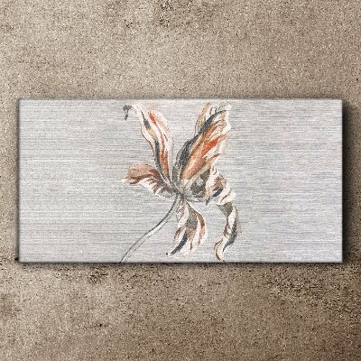 Tableau toile imprimée Une fleur délicate sur fond gris