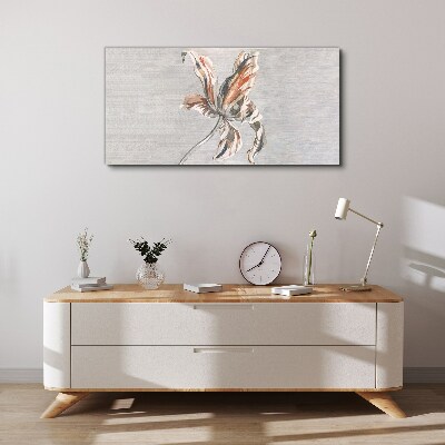 Tableau toile imprimée Une fleur délicate sur fond gris