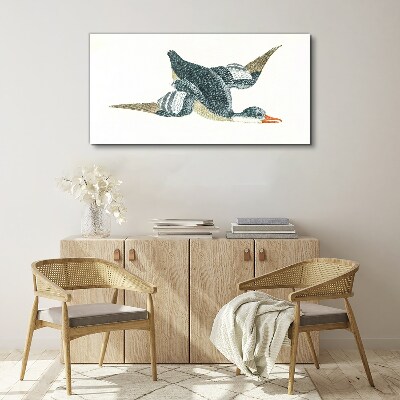 Tableau sur toile Canard volant aux tons pastel