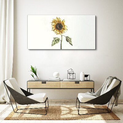 Tableau toile imprimée Fleur de tournesol sur fond blanc