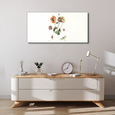 Tableau sur toile Motifs floraux avec des insectes