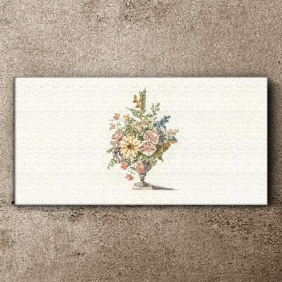 Tableau toile imprimée Bouquet de fleurs dans un vase