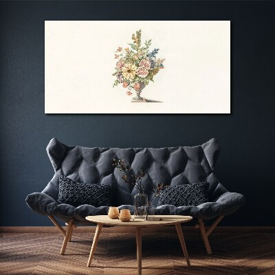 Tableau toile imprimée Bouquet de fleurs dans un vase