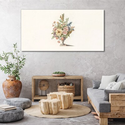Tableau toile imprimée Bouquet de fleurs dans un vase