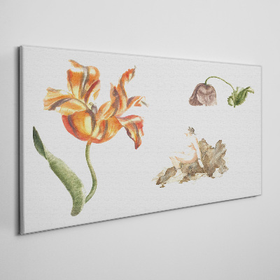 Tableau toile imprimée Motifs floraux aux nuances délicates