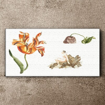 Tableau toile imprimée Motifs floraux aux nuances délicates
