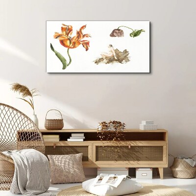 Tableau toile imprimée Motifs floraux aux nuances délicates
