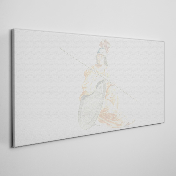 Tableau sur toile Défenseur avec bouclier et lance