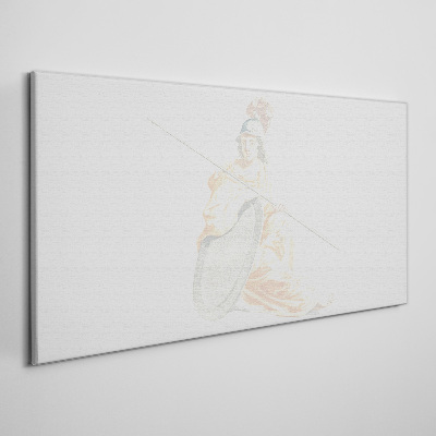 Tableau sur toile Défenseur avec bouclier et lance