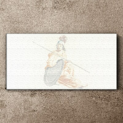 Tableau sur toile Défenseur avec bouclier et lance