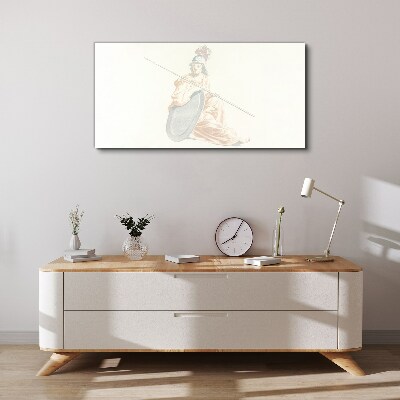 Tableau sur toile Défenseur avec bouclier et lance