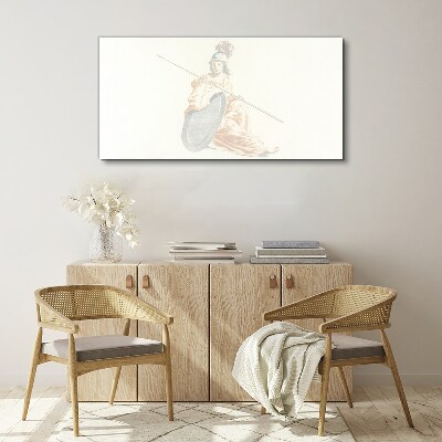 Tableau sur toile Défenseur avec bouclier et lance